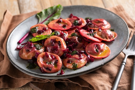 Ravioles de remolacha