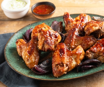 Alitas de pollo glaseadas con salsa de soja