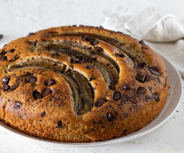 Tarta de plátano y chocolate