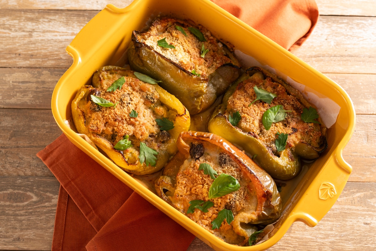 Pimientos rellenos sin carne
