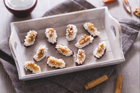 Dátiles rellenos de mascarpone y nueces