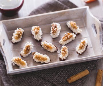 Dátiles rellenos de mascarpone y nueces