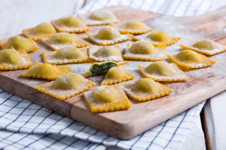 Ravioli de ricotta y espinacas
