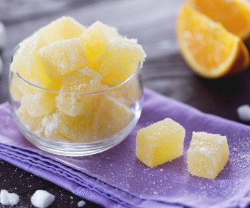 Caramelos de gelatina de naranja