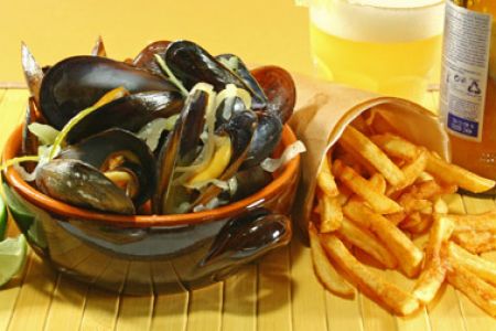 Mejillones a la cerveza blanca
