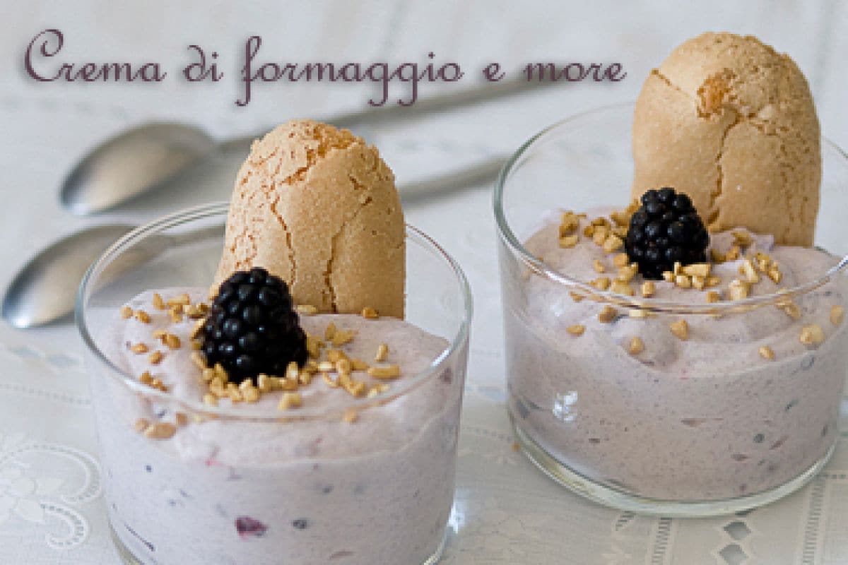 Crema de queso con moras