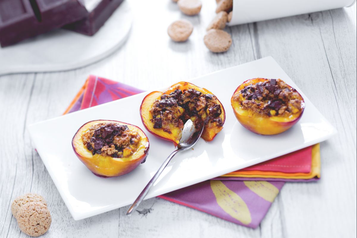 Melocotones rellenos al horno