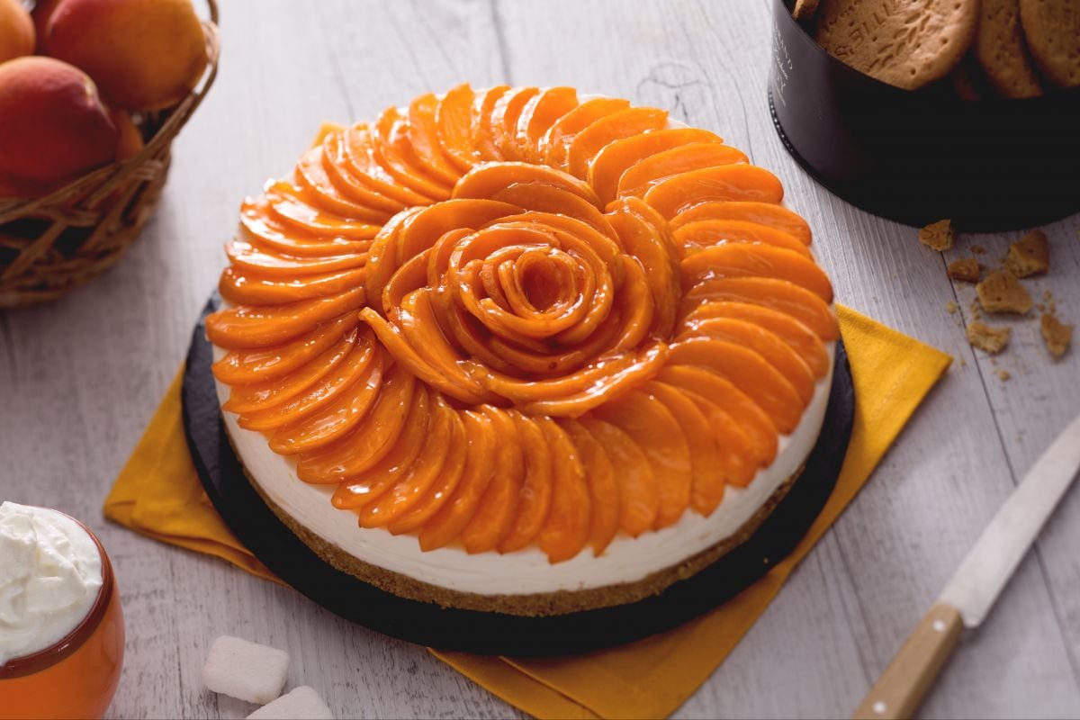 Tarta fría de albaricoques