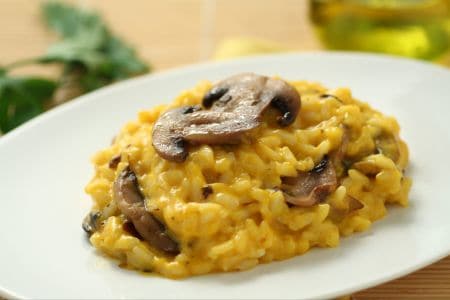 Risotto de calabaza con setas y taleggio