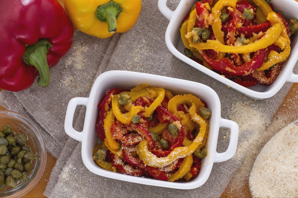 Pimientos al horno con alcaparras