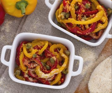 Pimientos al horno con alcaparras