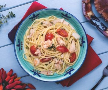 Linguine picantes con cangrejo