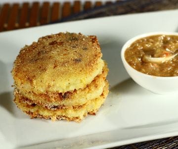 Tortitas de patata con salsa de cacahuetes