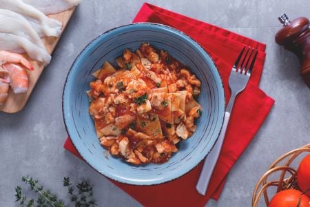 Maltagliati al ragú de pescado