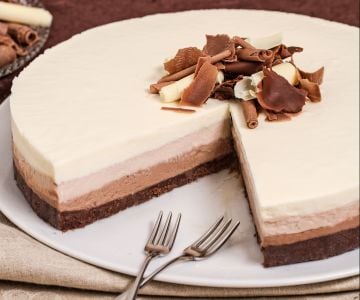 Tarta de queso con triple chocolate
