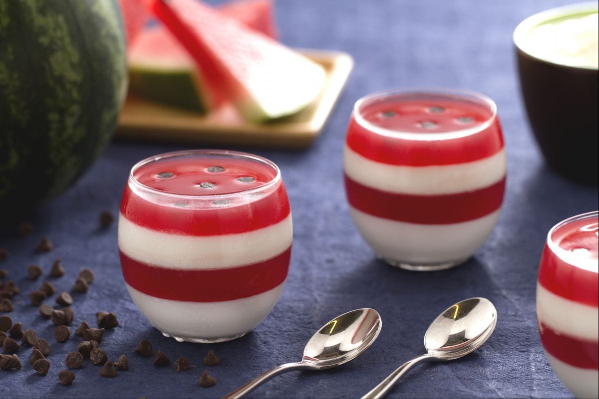 Vasitos de sandía y yogur