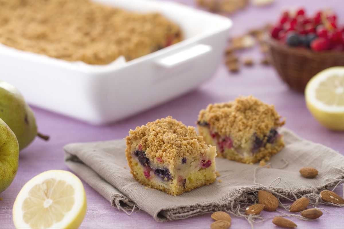 Crumb cake con peras