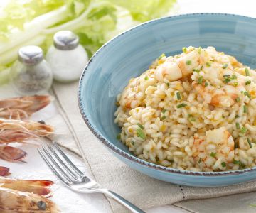 Risotto con langostinos