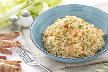 Risotto con langostinos