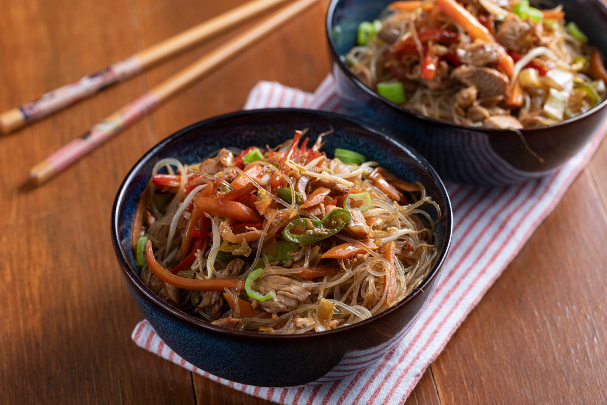 Espaguetis de soja al estilo oriental