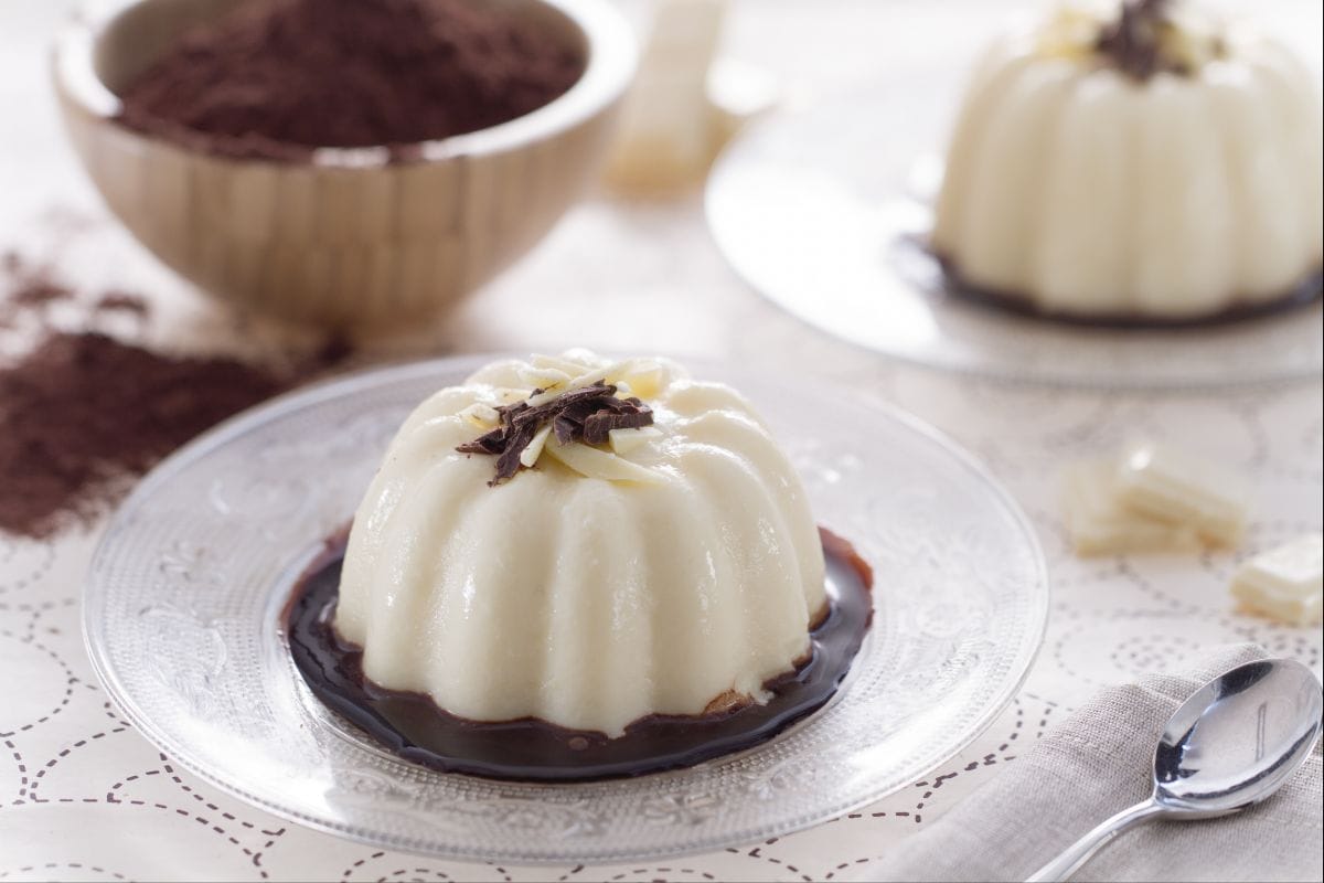 Pudin de chocolate blanco