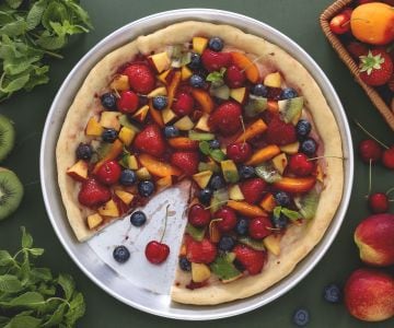 Pizza dulce de frutas
