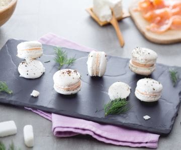 Macaron salados de salmón y eneldo