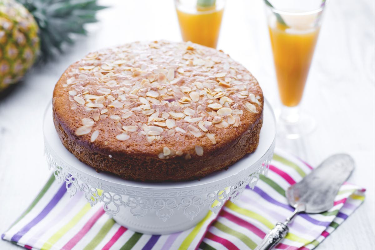 Centrifugado y tarta con las cáscaras