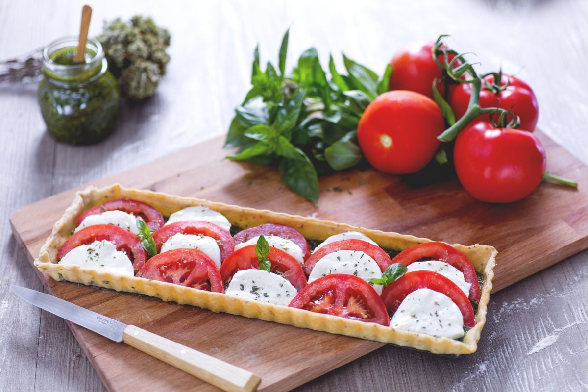 Tarta salada caprese