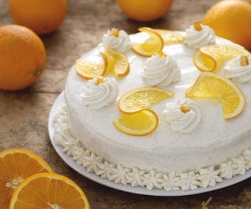 Tarta de naranja con crema de yogur