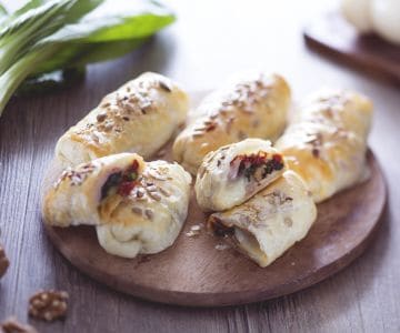 Rollitos salados con corazón suave