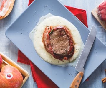 Medallones de ternera con salsa de manzana