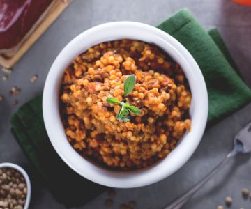 Fregola con lentejas