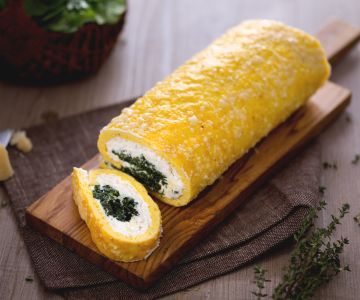 Rollo de ricotta y espinacas