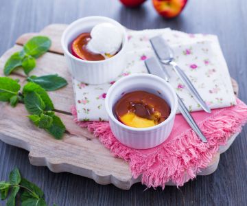 Melocotones caramelizados