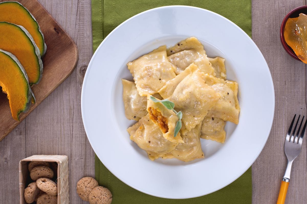 Tortelli de calabaza con mantequilla y salvia
