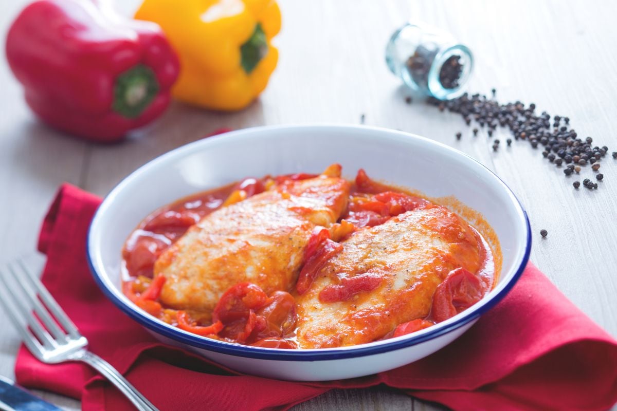 Pechuga de pollo con pimientos