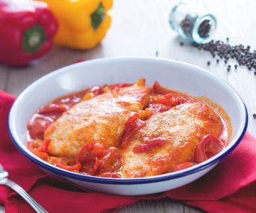 Pechuga de pollo con pimientos