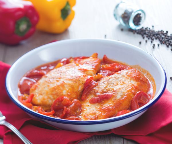 Pechuga de pollo con pimientos