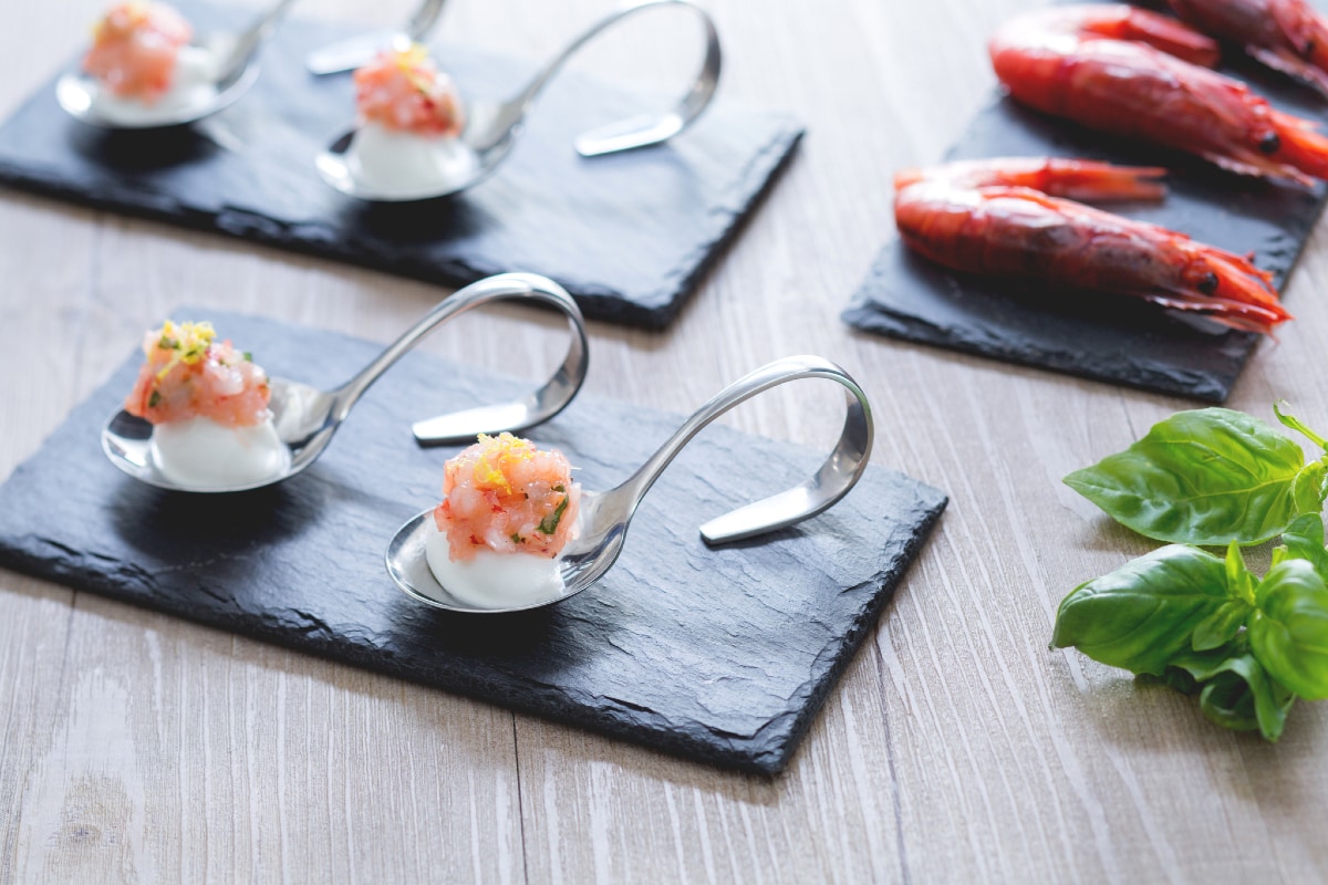 Finger de búfala y gambas