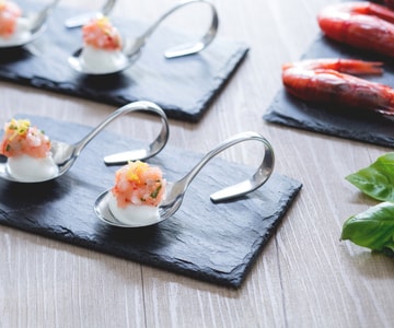 Finger de búfala y gambas