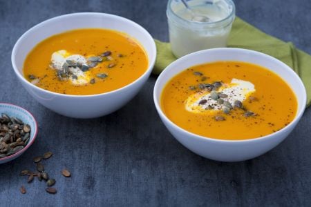 Crema de calabaza y zanahorias