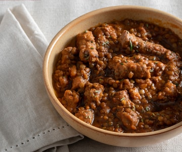 Lentejas y salchicha