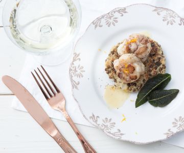 Rosti de lentejas con rape