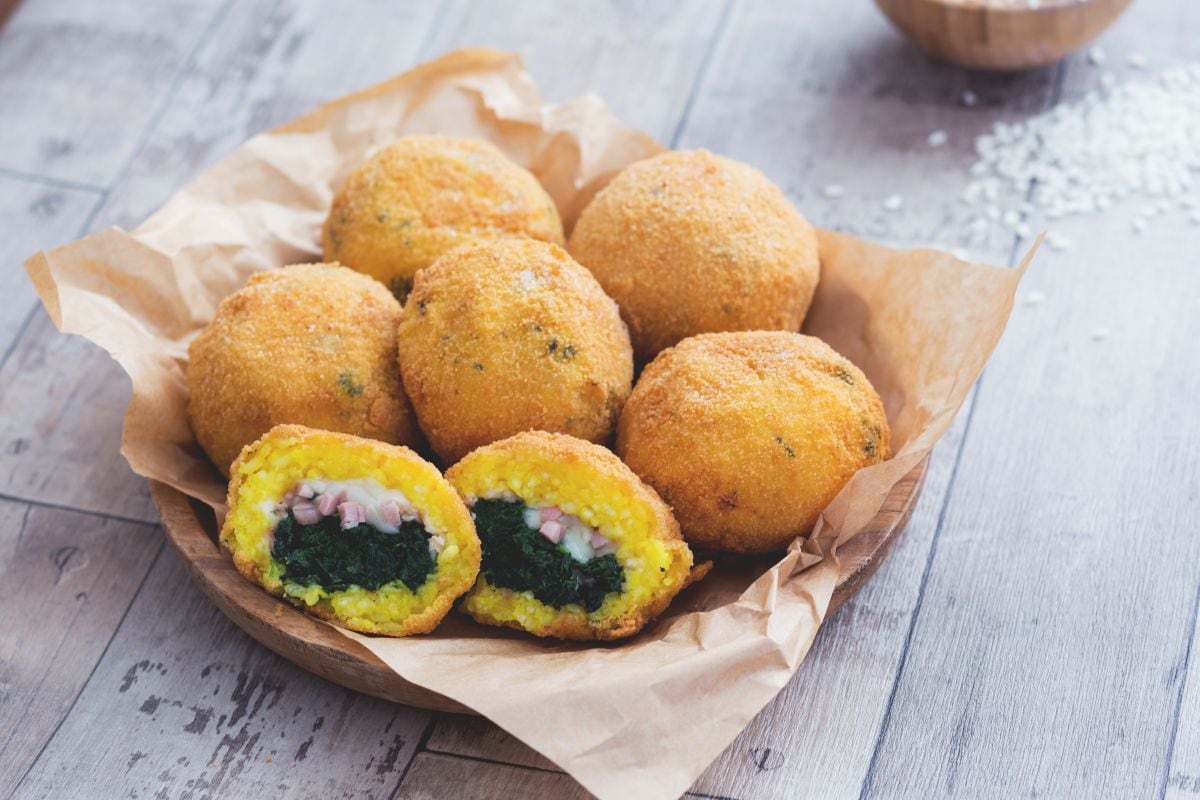 Arancini con espinacas