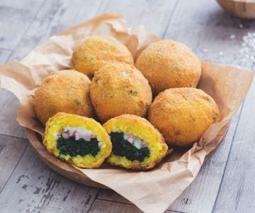 Arancini con espinacas