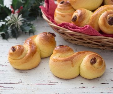 Gatti de Santa Lucía (Lussekatter)