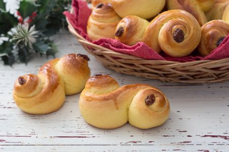 Gatti de Santa Lucía (Lussekatter)