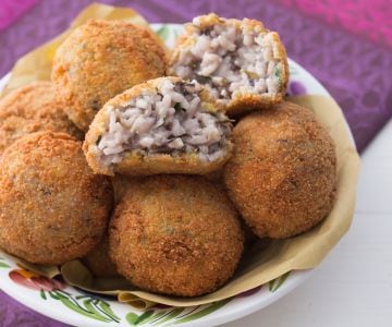 Supplí de achicoria y gorgonzola