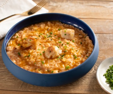 Risotto con vieiras y cítricos
